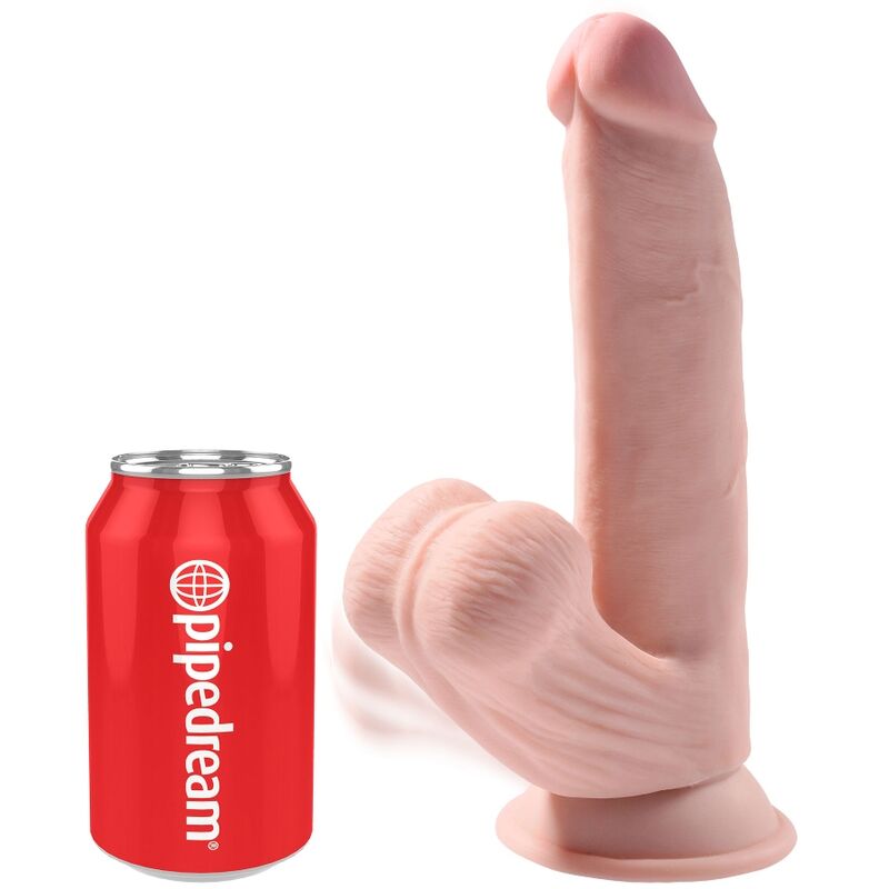 Plus 3D Dildo Swinging Balls 24,5 cm Helle Haut