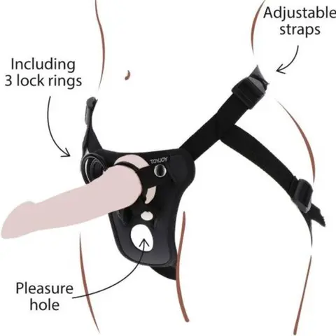 Strap-On-Vergnügungsgeschirr Schwarz