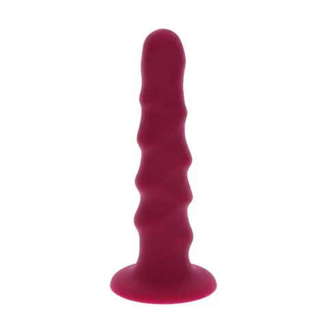 Ribbed Dong 12 cm Rot