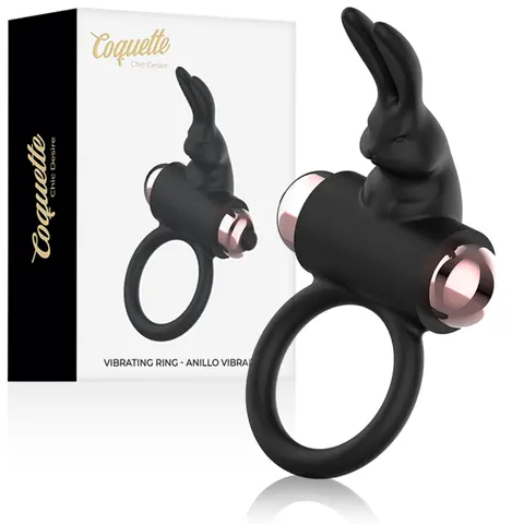Coquette Chic Desire - Cockring mit Vibrator Schwarz/ Gold