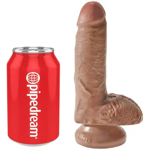 Realistischer Penis mit Kugeln 13,2 cm Karamell