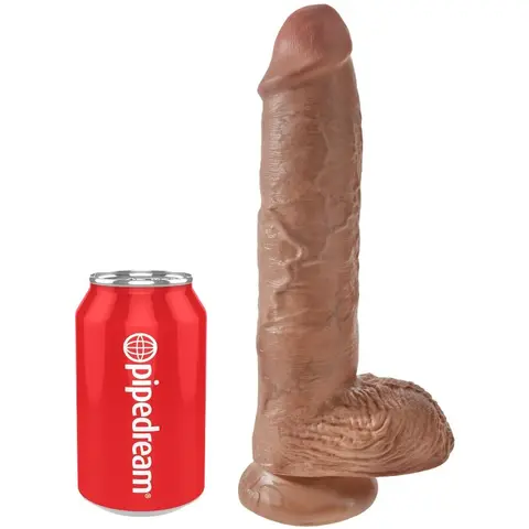 Realistischer Penis mit Kugeln 19,8 cm Karamell