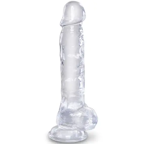 Clear Realistischer Penis mit Eieren 16,5 cm Transparent