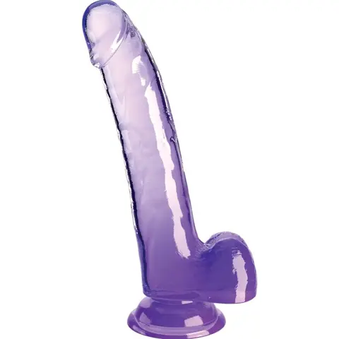 Clear Dildo mit Hoden 20,3 cm Lila