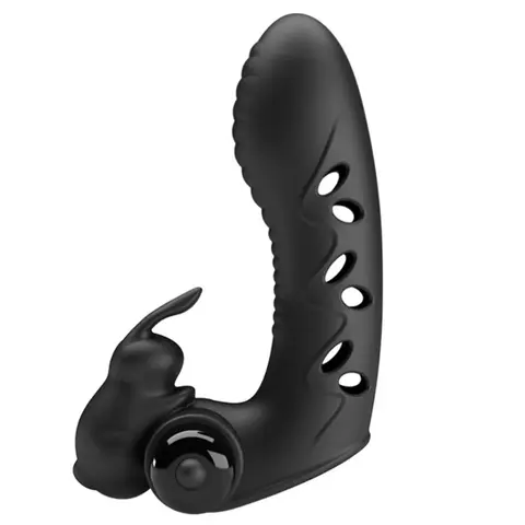 Pretty Love - Vance Black Rabbit Vibrator Fingerabdeckung