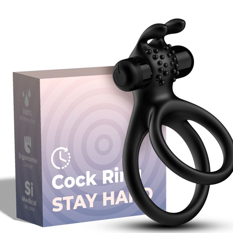 Traveller Doppel-Vibratorring für Paare Rabbit Schwarz