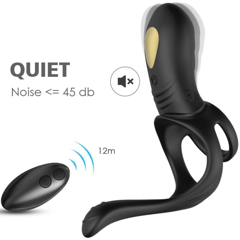 Joy Jumper Ringvibrator für Paare & Analplug Fernbedienung Schwarz