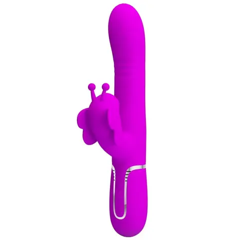 Pretty Love - Multifunktions-Kaninchenvibrator 4 in 1 Schmetterling Fuchsia