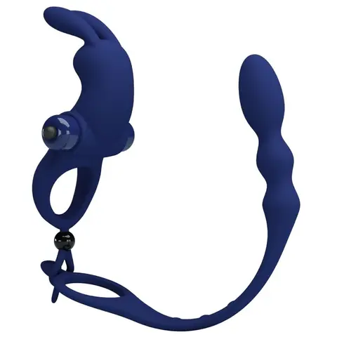 Pretty Love - Ayad Rabbit Vibratorring mit Stecker Blau