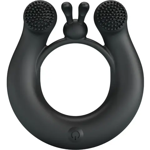Pretty Love - Dahlia Vibrationsring + Klitorisstimulator 12 Vibrationen Schwarz