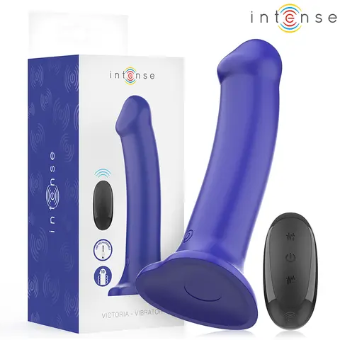 Victoria Vibrator mit Saugnapf 10 Vibrationen Dunkelblau Fernbedienung