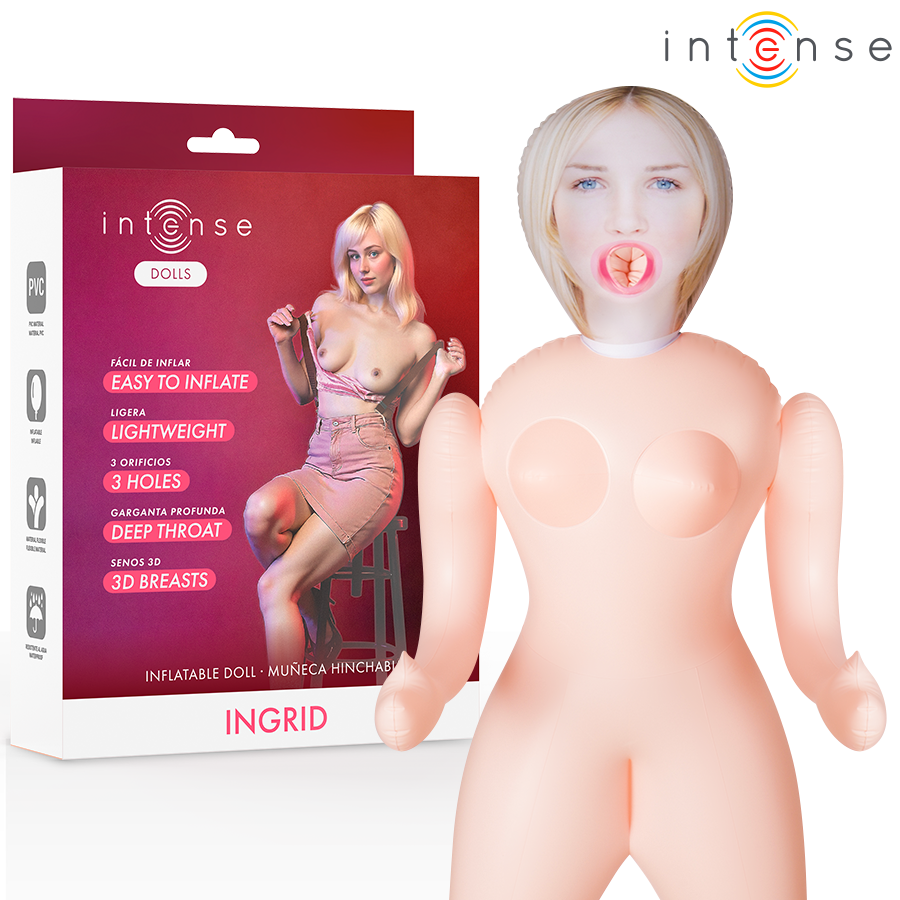 INTENSE DOLLS - AUFBLASBARE PUPPE INGRID MIT DREI ÖFFNUNGEN