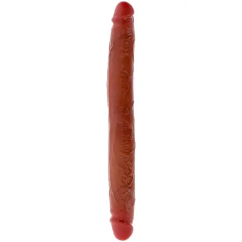 Doppelendes Silikon-Dildo Karamell 35 cm