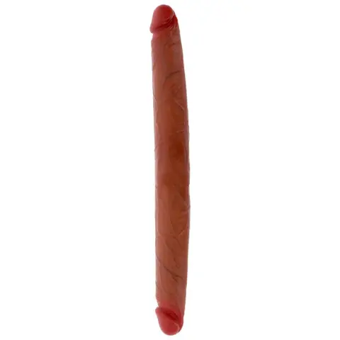 Doppelendes Silikon-Dildo Karamell 40 cm