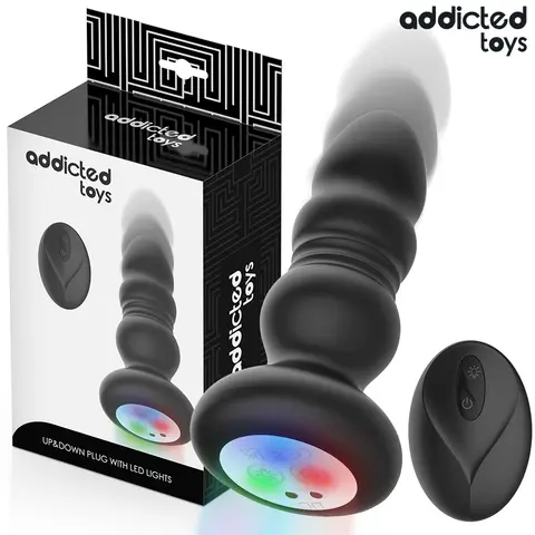 Rotierender Vibrierender Analplug mit LED-Licht und Fernbedienung