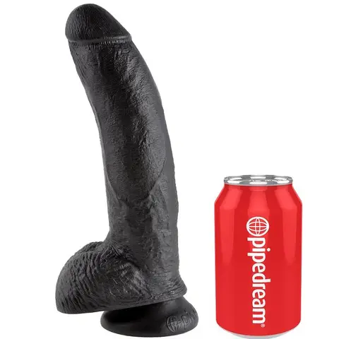 Dildo Schwarz mit Eier 22,9 cm