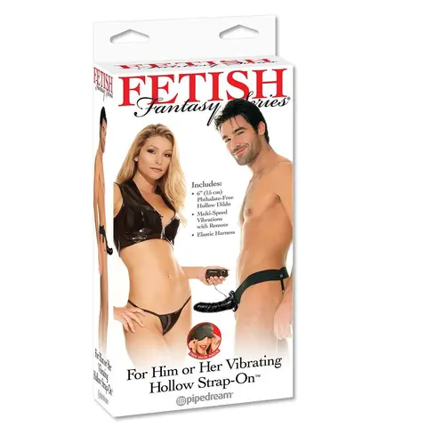 Vibrierender Hohl-Strap-On für Sie oder Ihn, Schwarz