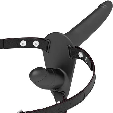 Fetisch Devot Harness - Doppelte Penetration Schwarz