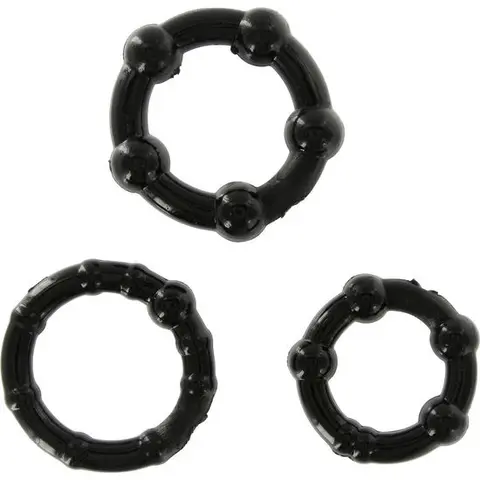 Set aus Drei Schwarzen Penisringen