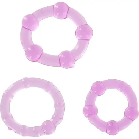 Set aus Drei Lila Penisringen
